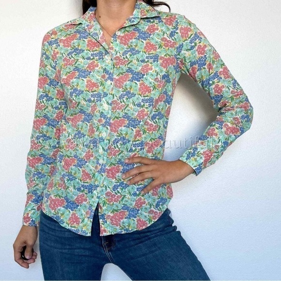 J. Crew Floral Pattern Print Button Down Shirt - Picture 2 of 5